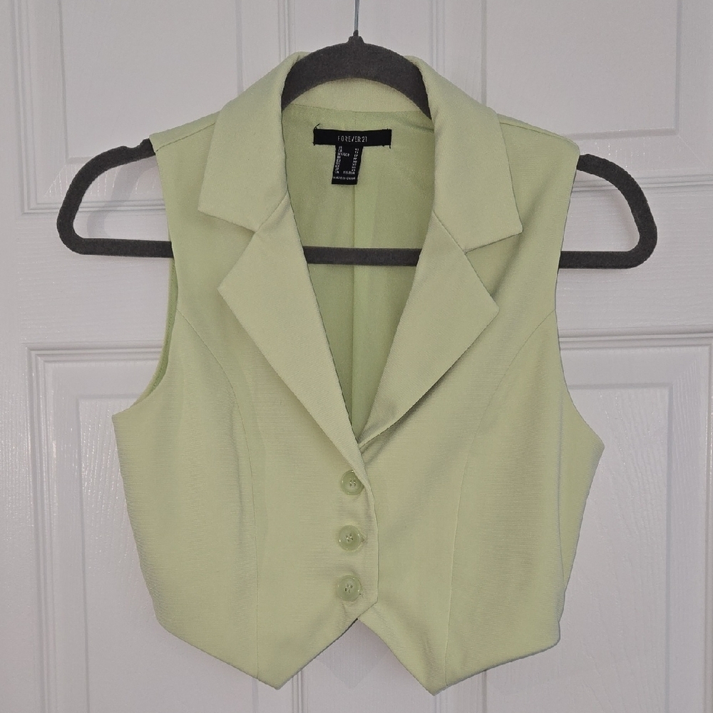 Women's Light Green Sleeveless Vest